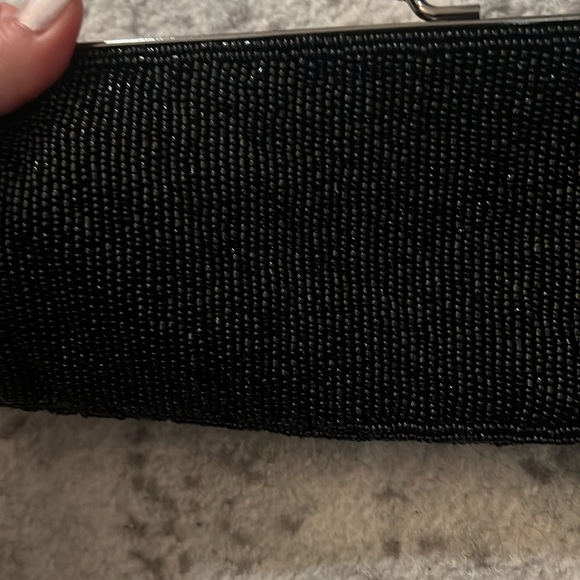 great condition black beaded clutch with chain - Picture 6 of 6